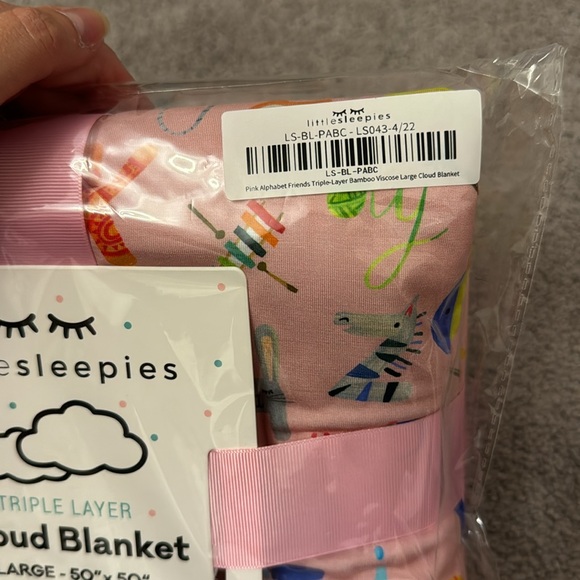 Little Sleepies Pink Alphabet Friends Triple-Layer Large Cloud Blanket - Picture 2 of 3